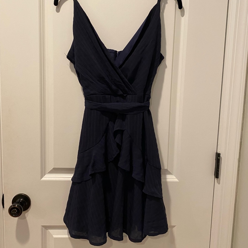 Juniors' Printed Ruffled Fit & Flare Dress